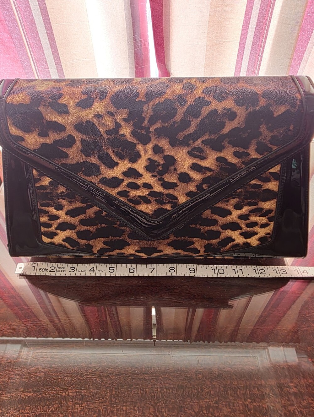 Like New Pinup Couture Leopard Print Shoulder Bag with Patent Leather Black Trim - Picture 6 of 7
